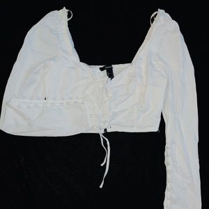 White cropped blouse size s